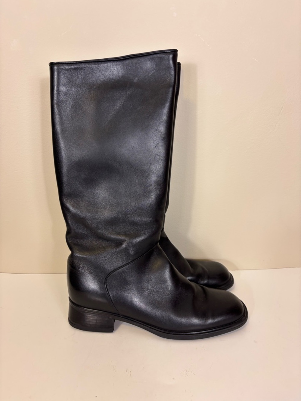 Santana Canada Black Leather Tall Riding Boots Women’s 9